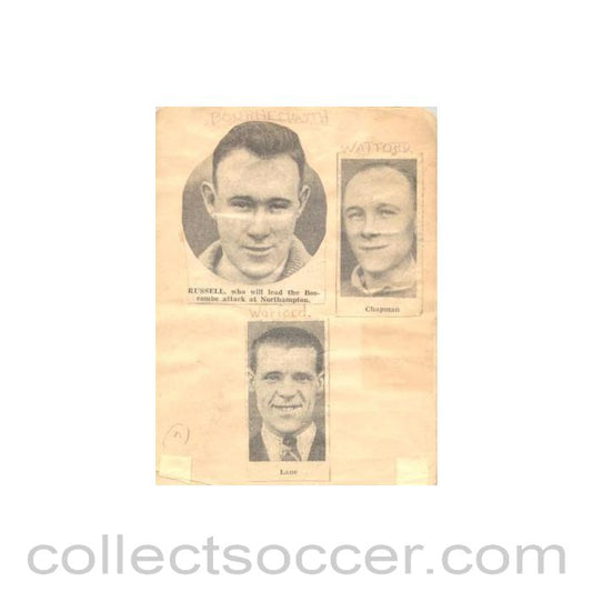 1950 - Newspaper cuttings photos probably of season 1950-1951