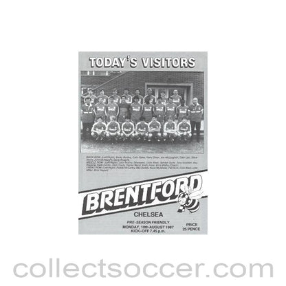 1987 - Brentford vChelsea official programme 10/08/1987