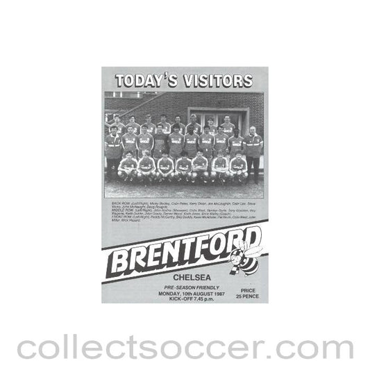 1987 - Brentford vChelsea official programme 10/08/1987