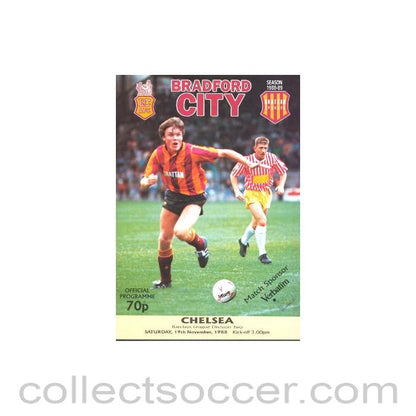 1988 - Bradford City vChelsea official programme 19/11/1988