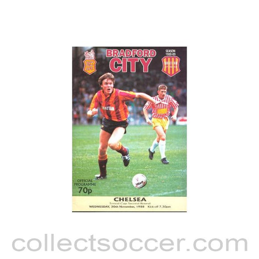 1988 - Bradford City vChelsea official programme 30/11/1988