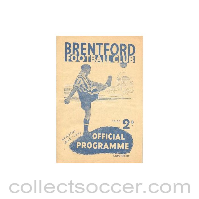 1947 - Brentford v Middlesbrough official programme 26/04/1947