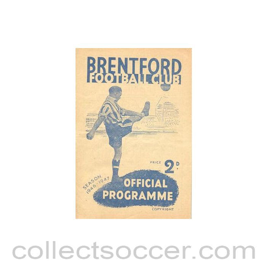 1947 - Brentford v Middlesbrough official programme 26/04/1947