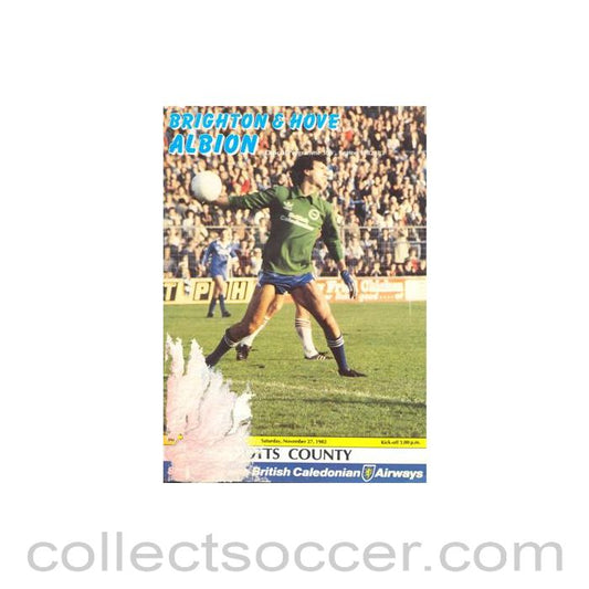 1982 - Brighton & Hove Albion v Notts County 27/11/1982 Football League