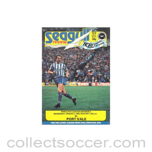 1988 - Brighton & Hove Albion v Port Vale official programme 02/03/1988 Football League