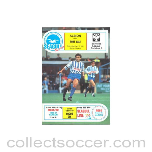1991 - Brighton & Hove Albion v Port Vale official programme 03/04/1991 Football League