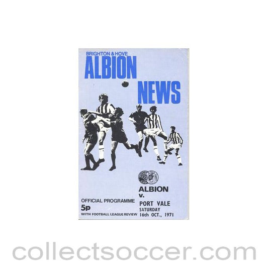 1971 - Brighton & Hove Albion v Port Vale official programme 16/10/1971 Football League