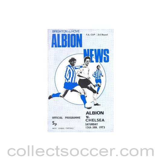 1973 - Brighton & Hove Albion vChelsea official programme 13/01/1973