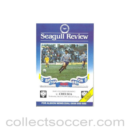 1989 - Brighton & Hove Albion vChelsea official programme 15/03/1989