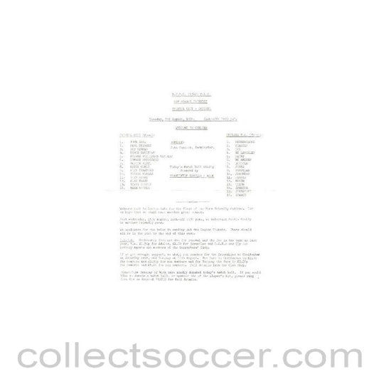 1984 - Bristol City v Chelsea official teamsheet 07/08/1984