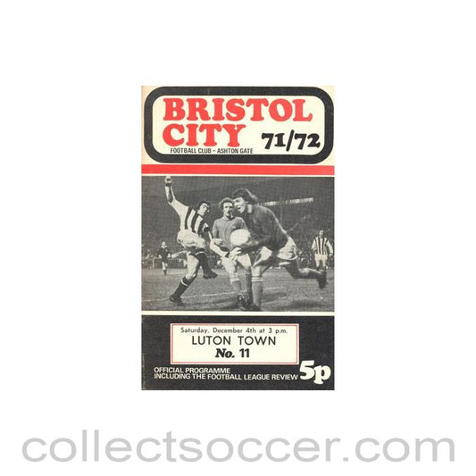 1971 - Bristol City v Luton Town official programme 04/12/1971 Football League