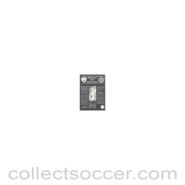 Bristol City v Partick Thistle official programme