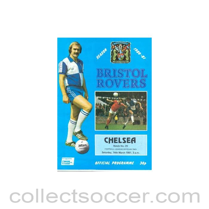 1981 - Bristol Rovers vChelsea official programme 14/03/1981