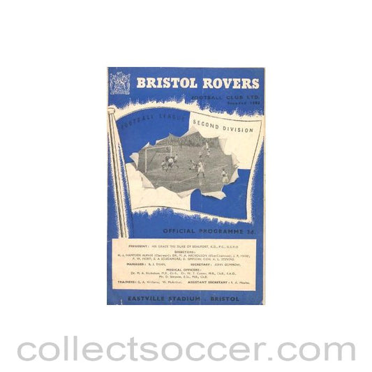 1955 - Bristol Rovers v Chelsea official programme 29/01/1955