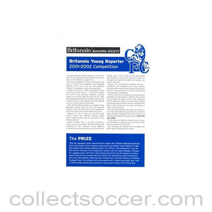 2001 - Britania Young Reporter 2001-2002 Competition form