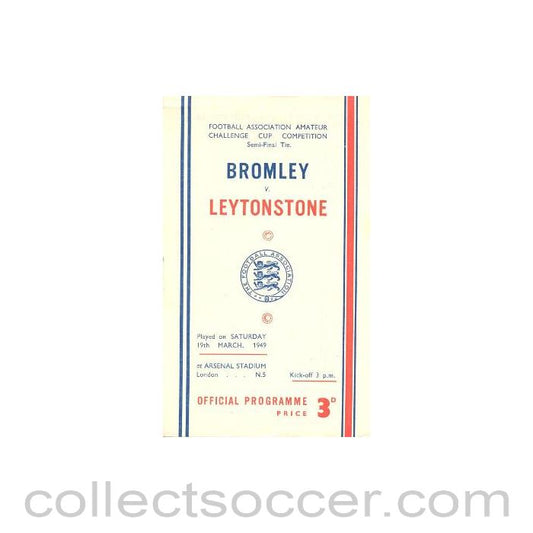 1949 - Bromley v Leytonstone official programme 19/03/1949