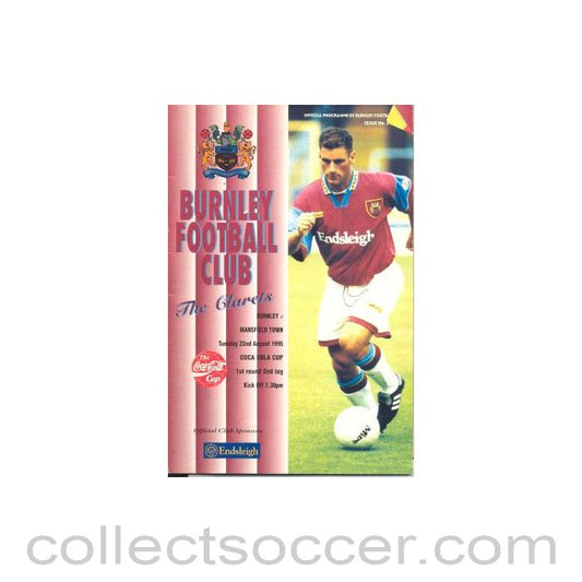 1995 - Burnley v Mansfield Town official programme 22/08/1995