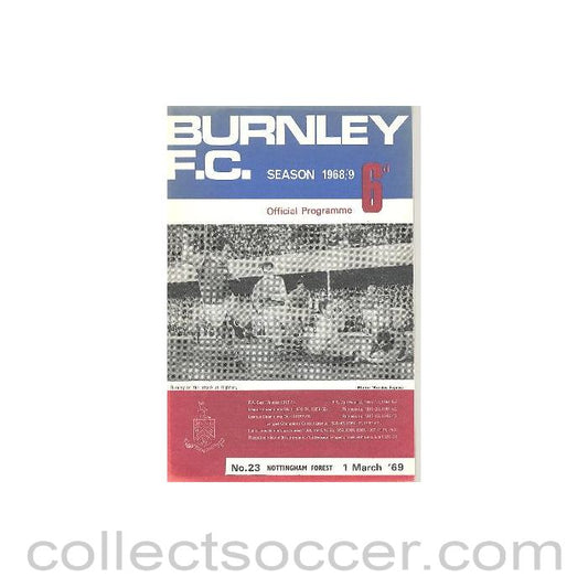 1969 - Burnley v Nottingham Forest official programme 01/03/1969