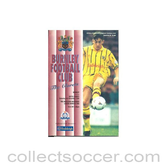 1995 - Burnley v Notts County official programme 04/11/1995