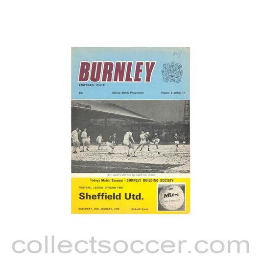 1979 - Burnley v Sheffield United official programme 20/01/1979