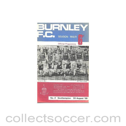 1968 - Burnley v Southampton official programme 20/08/1968