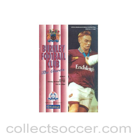 1995 - Burnley v Wrexham official programme 24/11/1995