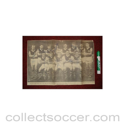 Burnley signed team photograph newspaper cutting