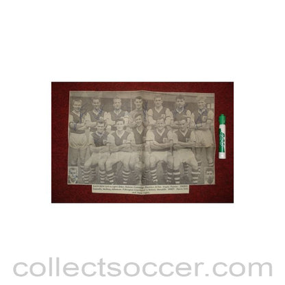 Burnley signed team photograph newspaper cutting