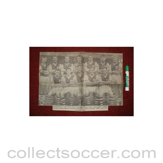 Burnley signed team photograph newspaper cutting