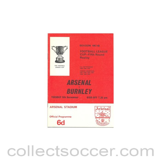 1967 - Arsenal v Burnley official programme 05/12/1967