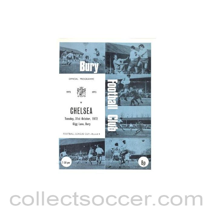 1972 - Bury vChelsea official programme 31/10/1972