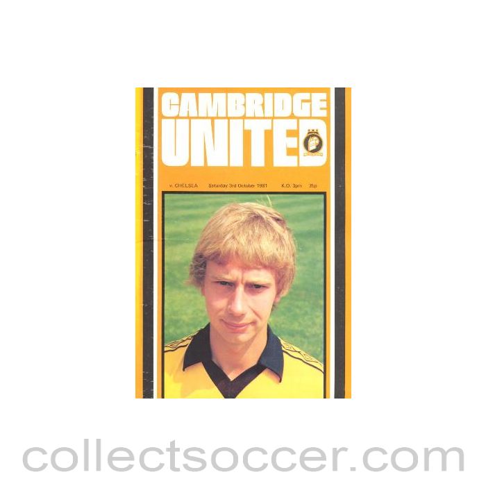 1981 - Cambridge United vChelsea official programme 03/10/1981