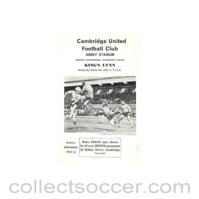 1968 - Cambridge United v King's Lynn official programme 13/03/1968