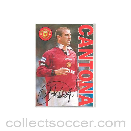 Manchester United, Cantona postcard with his signature on the front, not original signature