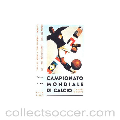 1934 - Replica card about FIFA World Cup 1934 in Italy