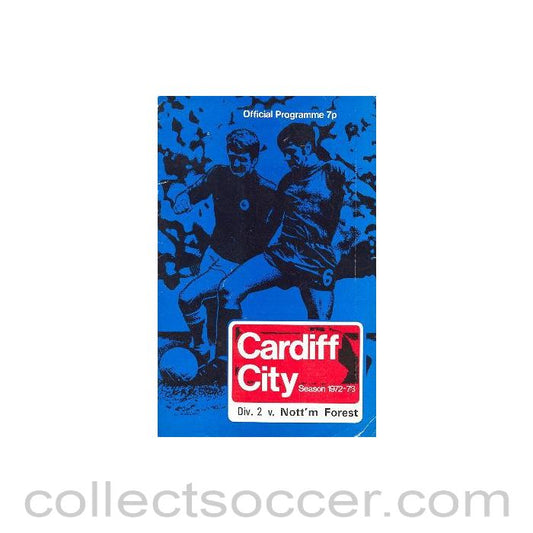 1972 - Cardiff City v Nottingham Forest official programme 11/11/1972 Football League