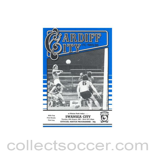 1985 - Cardiff City v Swansea City official programme 20/08/1985 Milk Cup