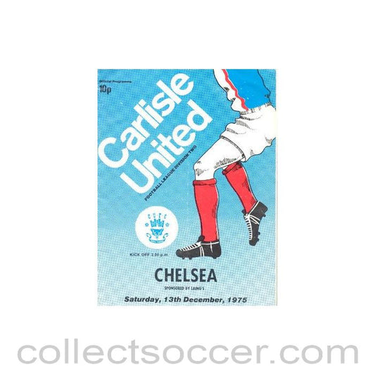 1975 - Carlisle United vChelsea official programme 13/12/1975