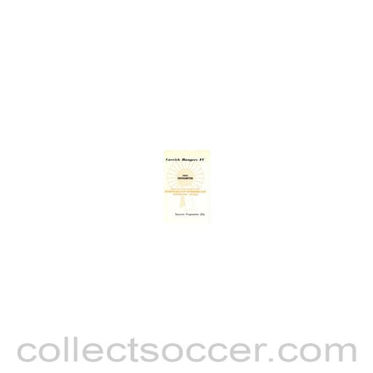 1976 - Carrick Rangers v Southampton official programme 20/10/1976 European Cup Winners Cup