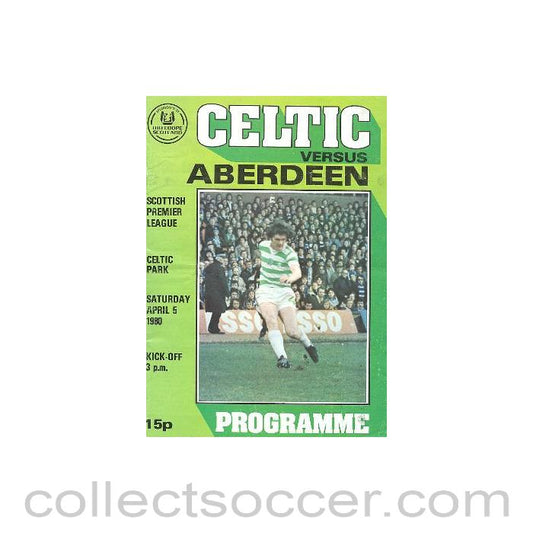 1980 - Celtic v Aberdeen official programme 05/04/1980 Scottish Premier League