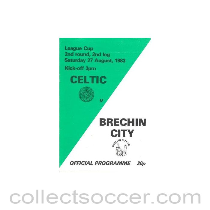 1983 - Celtic v Brechin City official programme 27/08/1983 Scottish League