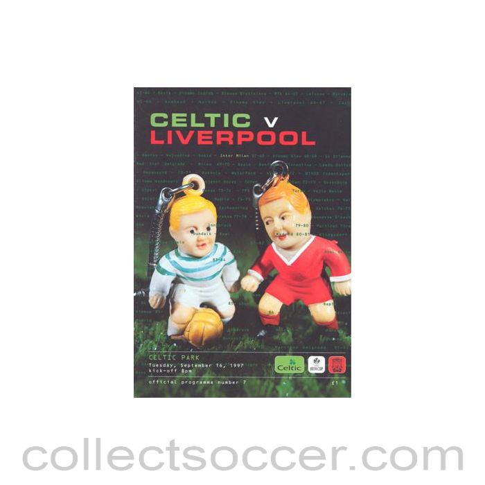 1997 - Celtic v Liverpool official programme 16/09/1997 UEFA Cup