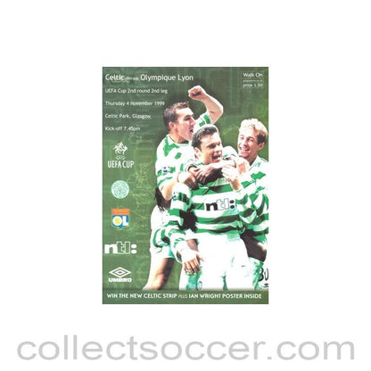 1999 - Celtic v Olympique Lyon official programme 04/11/1999 UEFA Cup