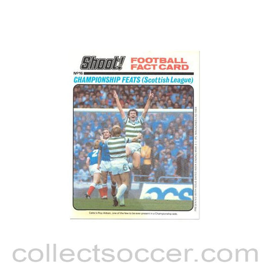 Shoot! produced card titeled Championship Feats Scottish League