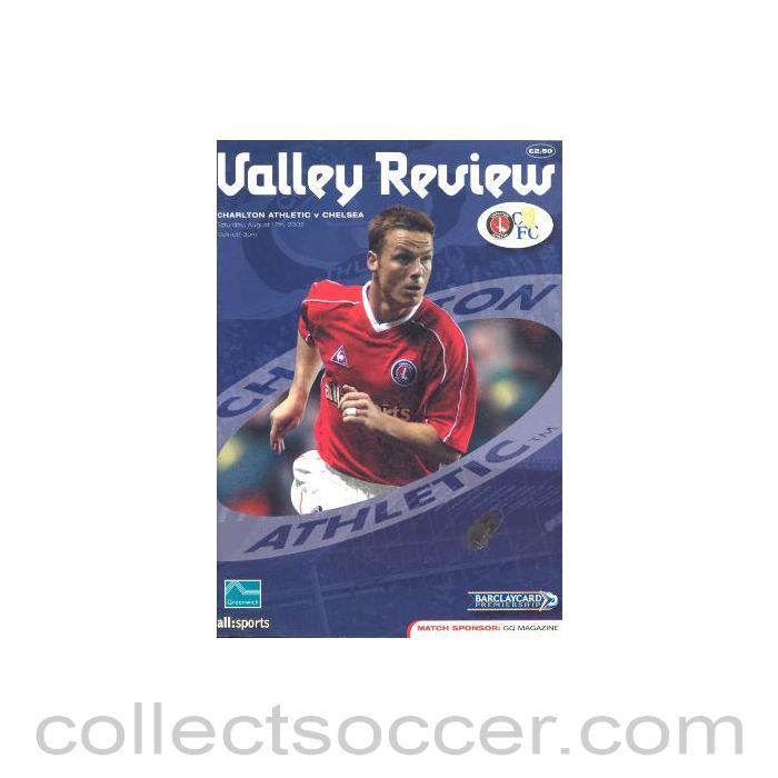 2002 - Charlton Athletic vChelsea official programme 17/08/2002 Premier League