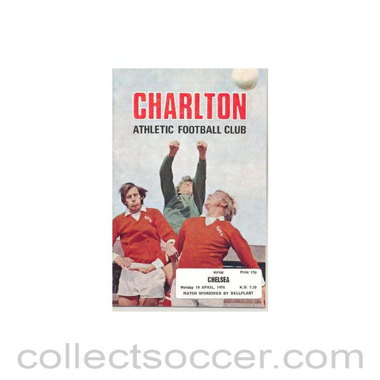 1976 - Charlton Athletic vChelsea official programme 19/04/1976