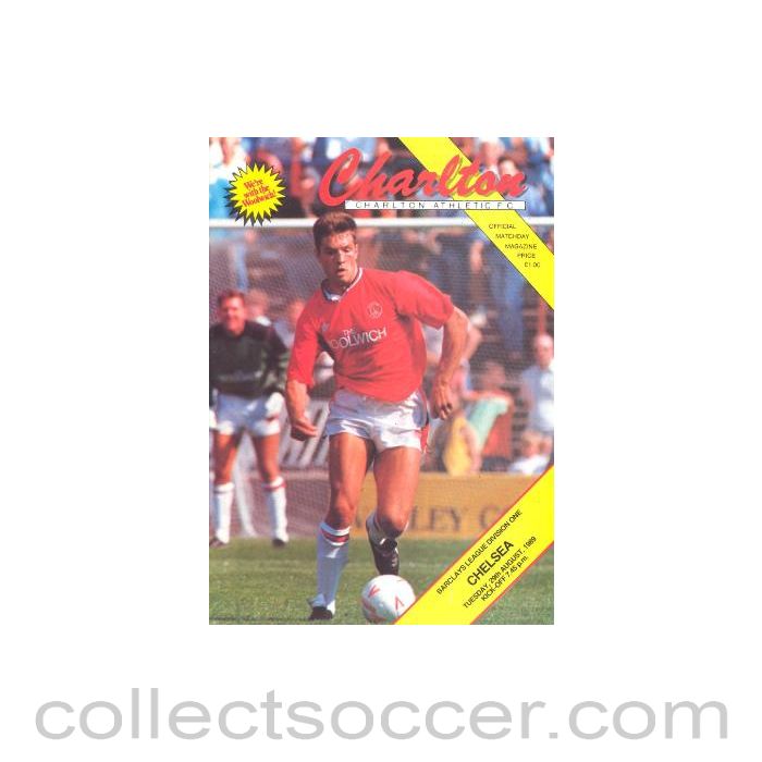 1989 - Charlton Athletic vChelsea official programme 29/08/1989