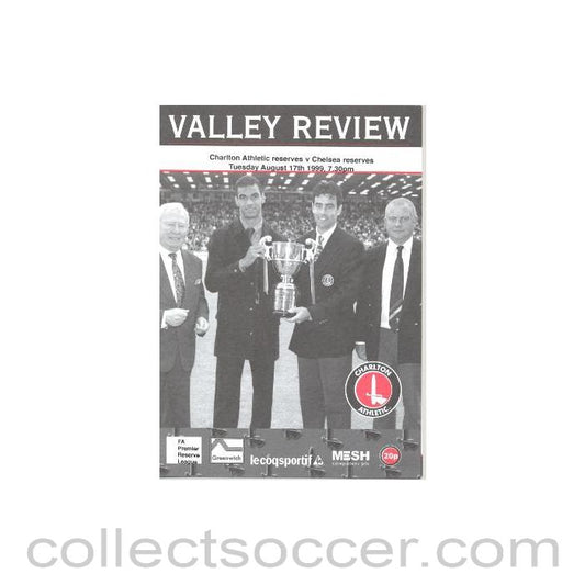 1999 - Charlton Athletic Reserves vChelsea Reserves official programme 17/08/1999