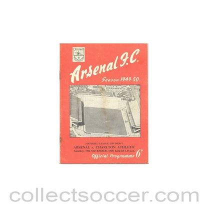 1949 - Arsenal v Charlton Athletic official programme 19/11/1949