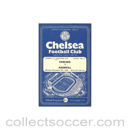 1960 - Chelsea v Arsenal official programme 05/12/1960